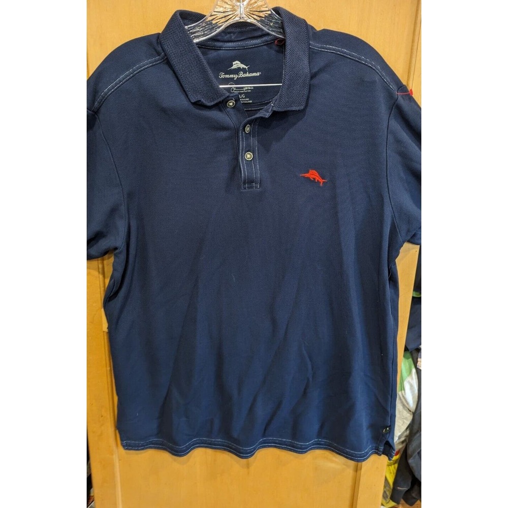 TOMMY BAHAMA Men's polo Size Large Sleeve Supima Cotton - Picture 1 of 4